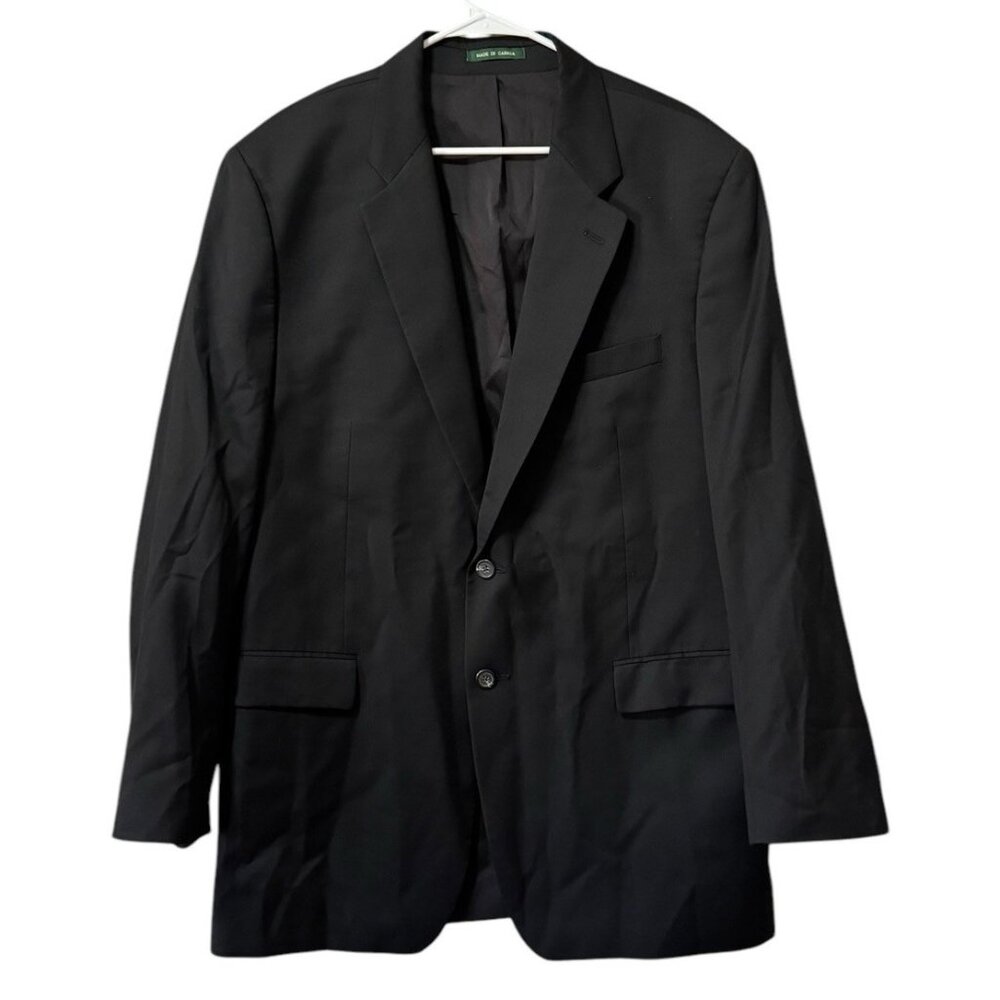 Ralph Lauren 100% Wool Black Blazer Sport Coat Jacket Woolmark Size 46L Canada‎